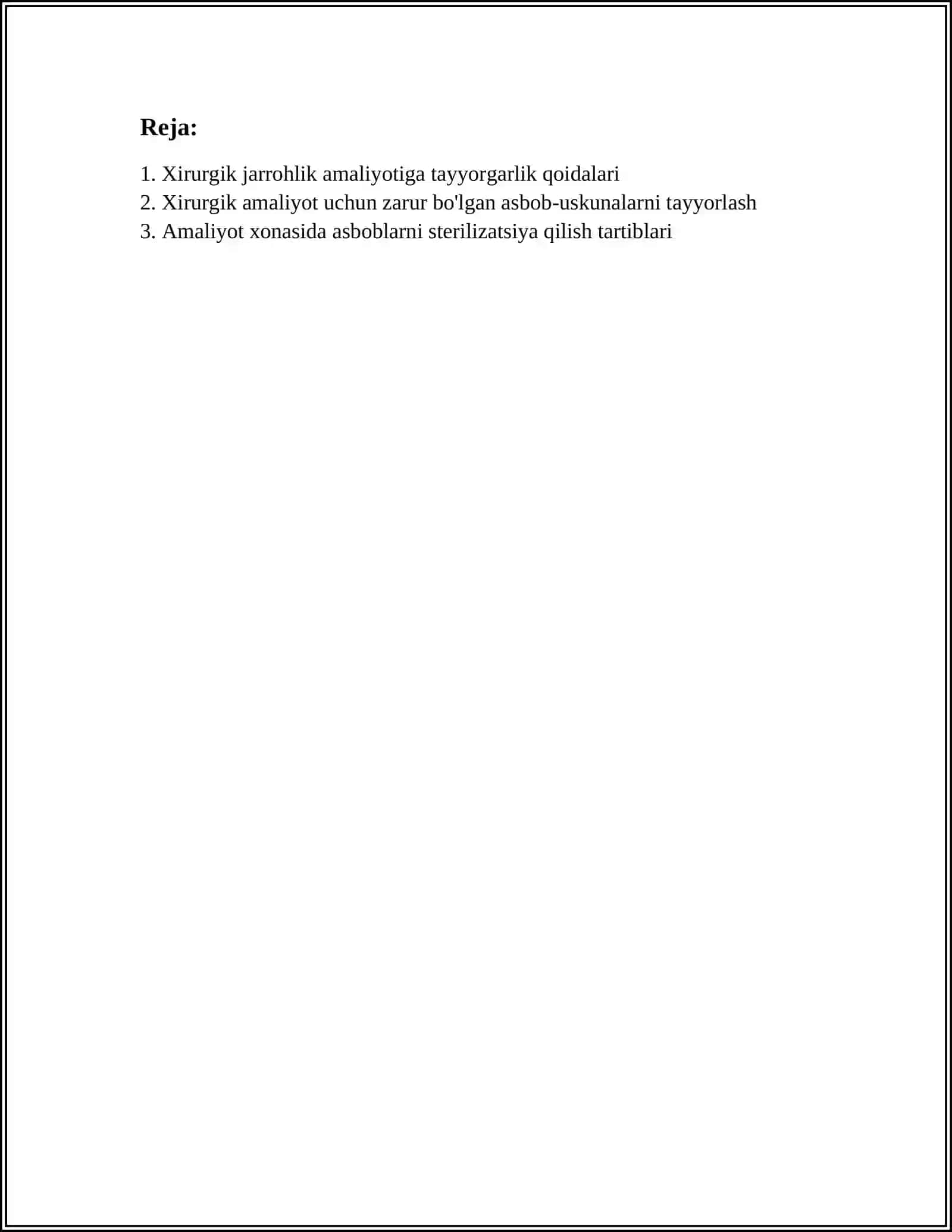 XIRURGIK OPERATSIYALARNI O'TKAZISH QOIDALARI 2