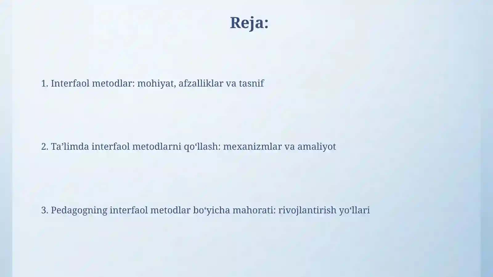 Interfaol metdodlar va ularni qo'llash mahorati 2