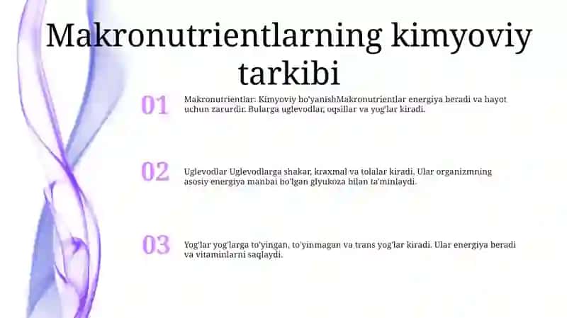 Oziq-Ovqat Mahsulotlarining Kimyoviy Tarkibi 2