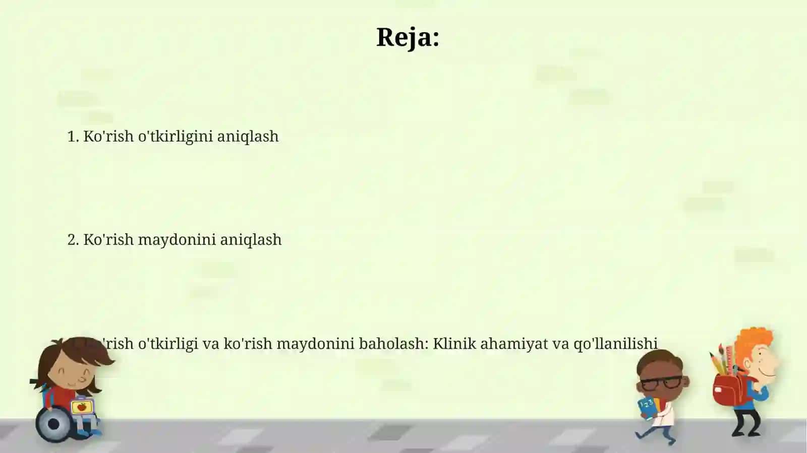 Koʻrish oʻtkirligi va koʻrish maydonini aniqlash 2