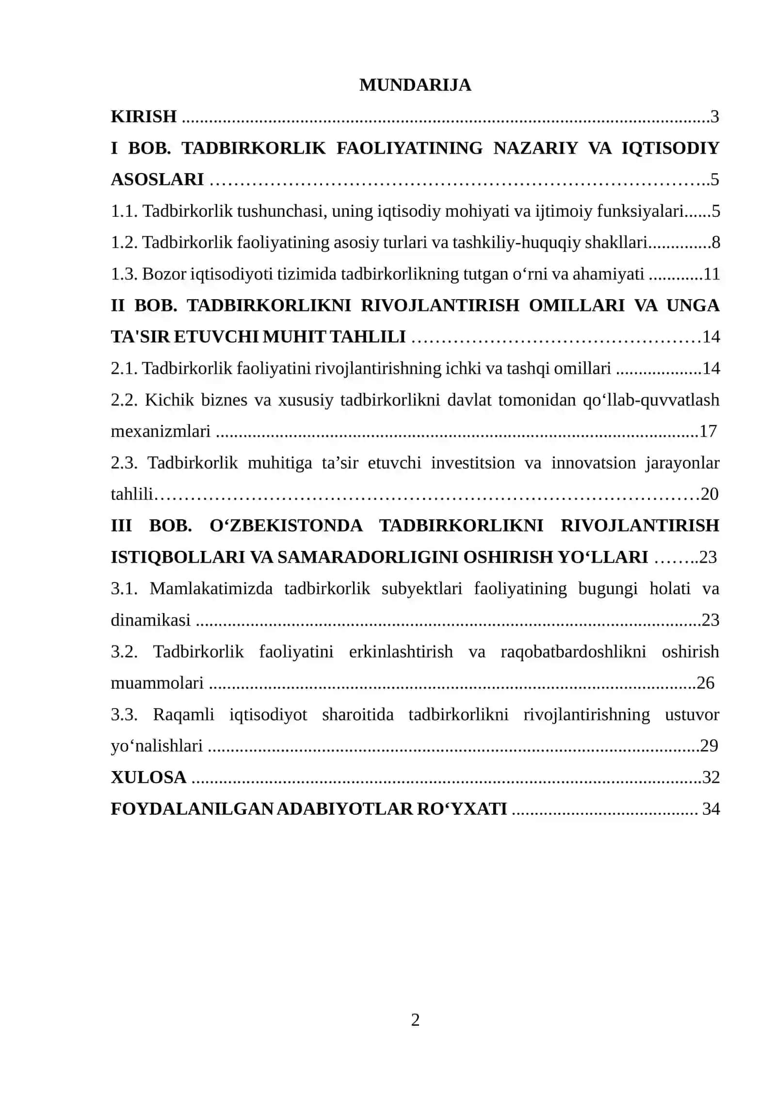 TADBIRKORLIK FAOLIYATINING NAZARIY VA IQTISODIY ASOSLARI 2