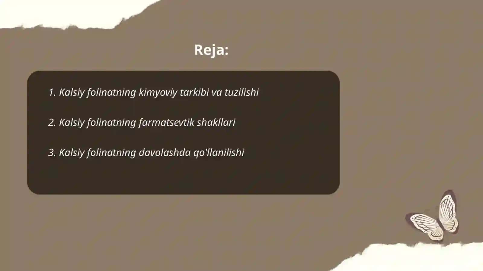 Kalsiy folinat dori moddasining tahlil usullari 2