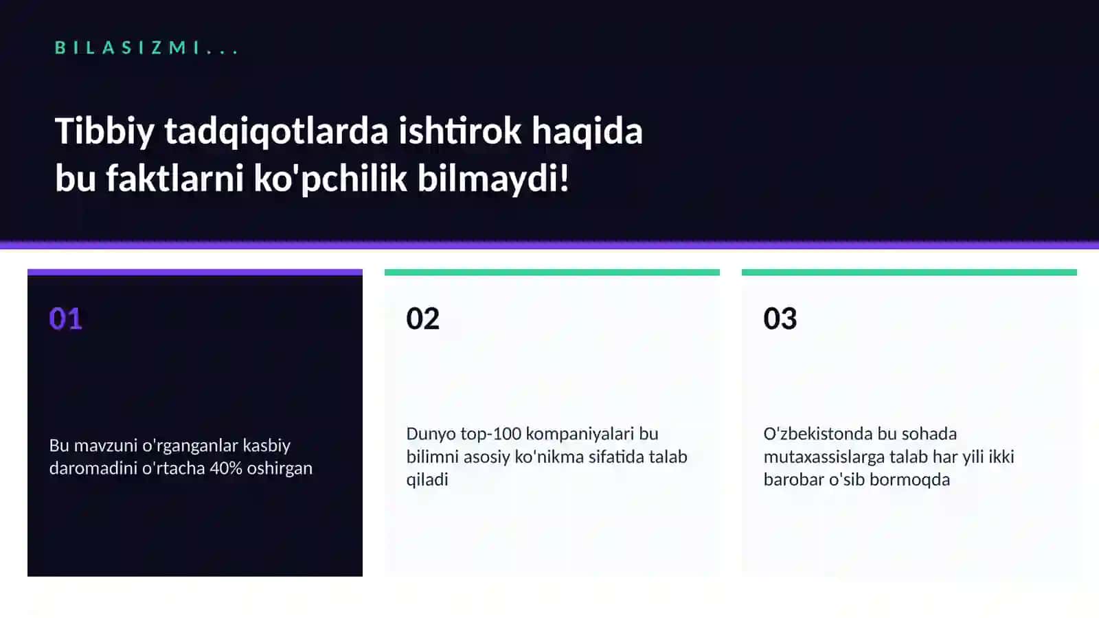 Tibbiy tadqiqotlarda ishtirok 2
