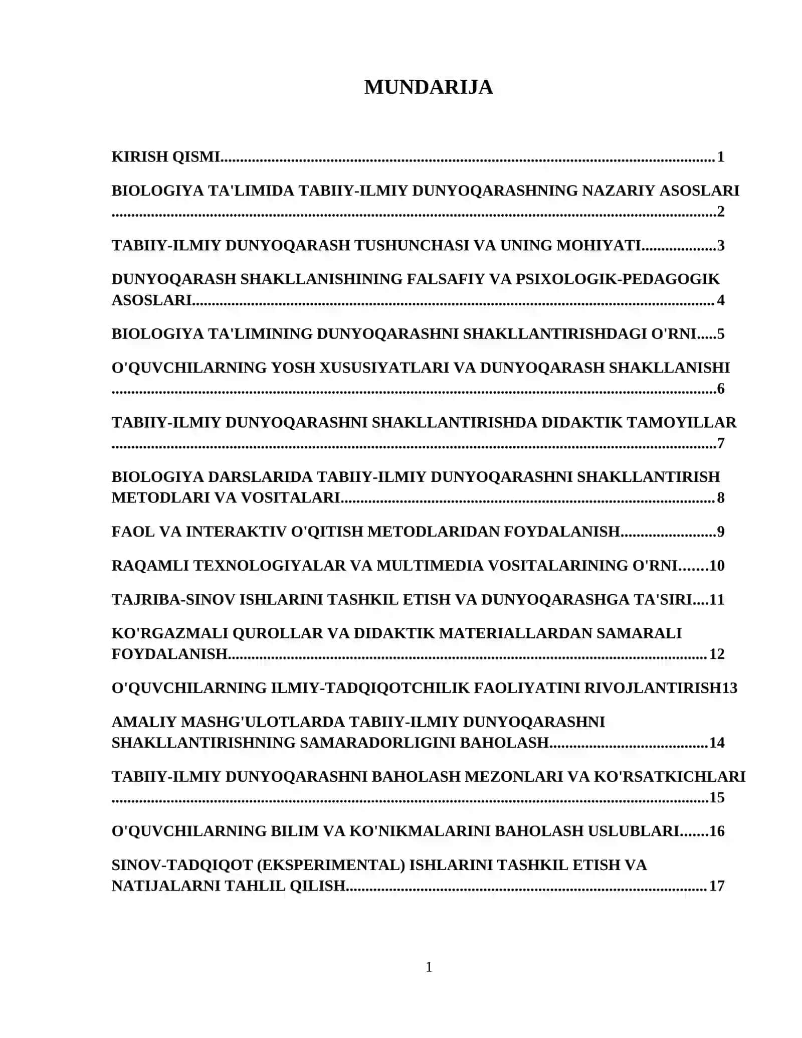 Biologiyani oʻqitishda oʻquvchilarning tabiiy- ilmiy dunyoqarashini shakllantirish 2