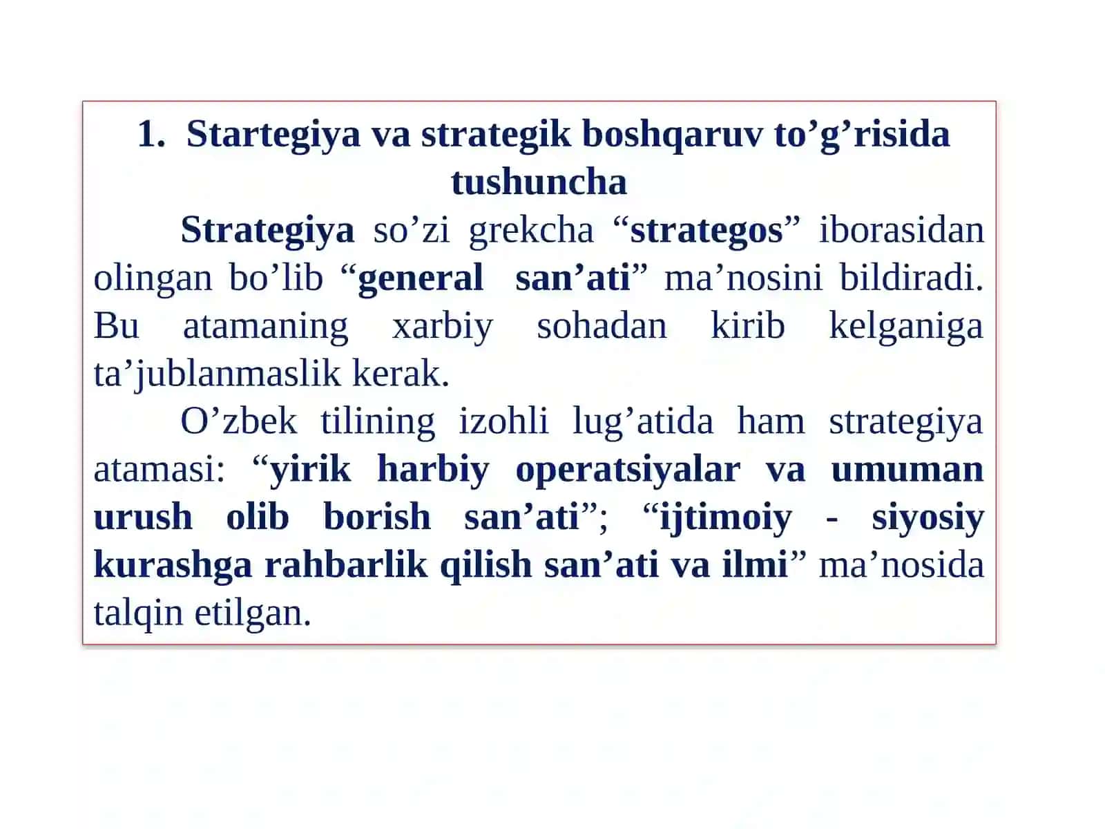 Turizm korxonalarida strategik rejalashtirish 2