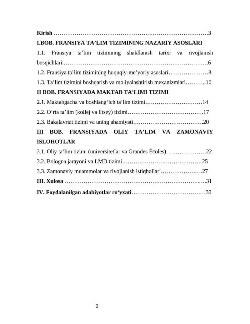 Fransiya ta’lim tizmi 2
