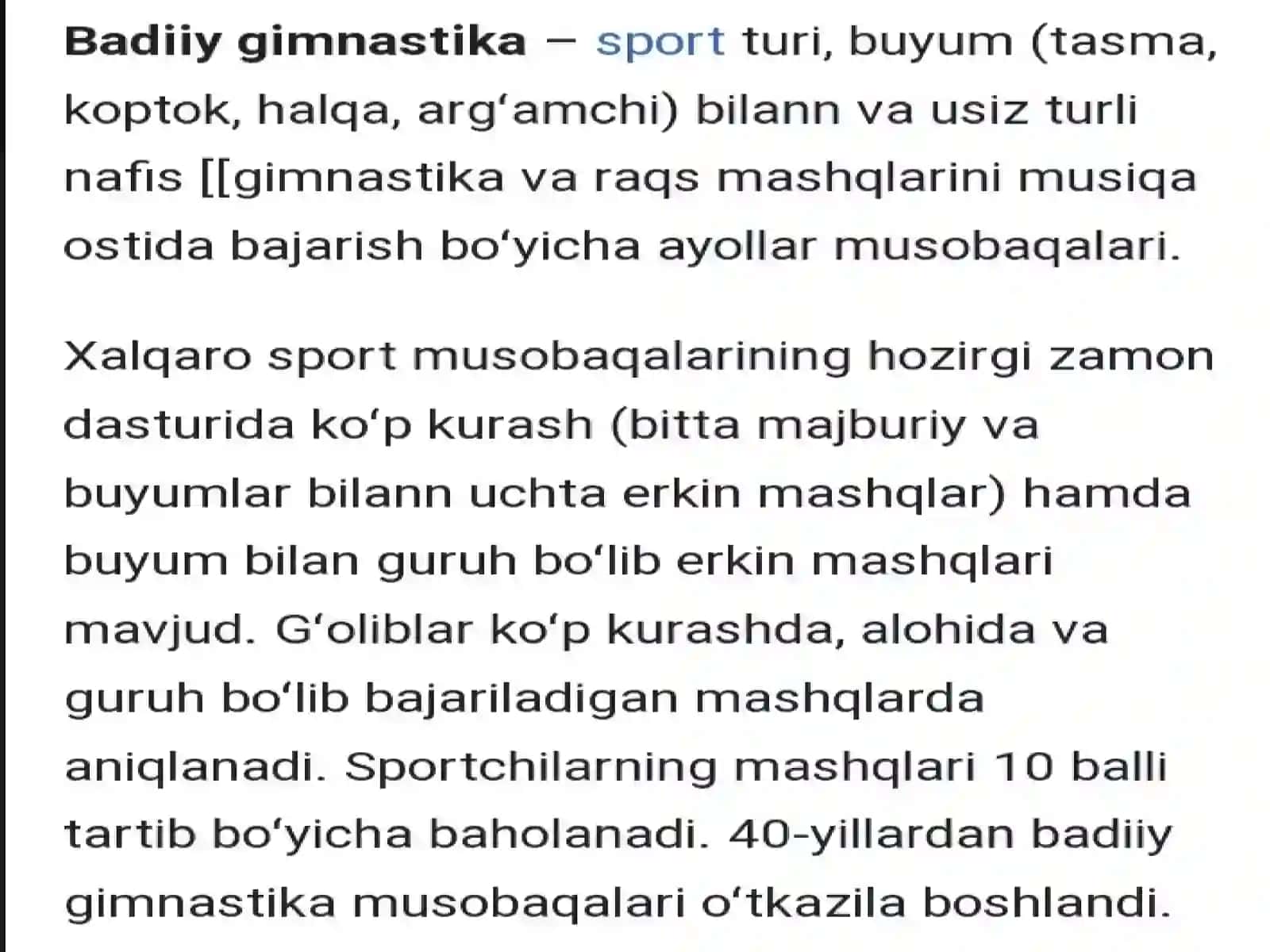 Badiiy gimnastika 2