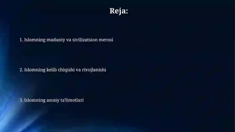 Islom dini tarixi va ta'limoti 2