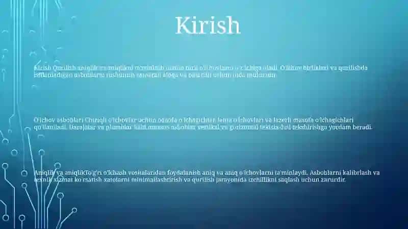 Qurilishda Qo‘Llaniladigan O‘Lchash Vositalari 2