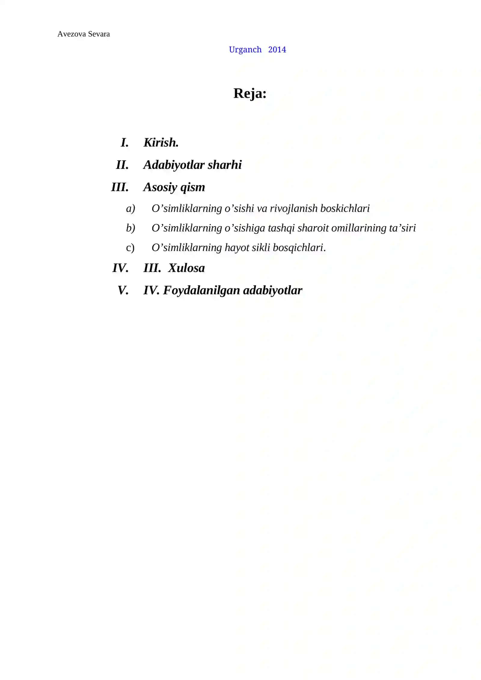 O’simliklar fiziologiyasi 2
