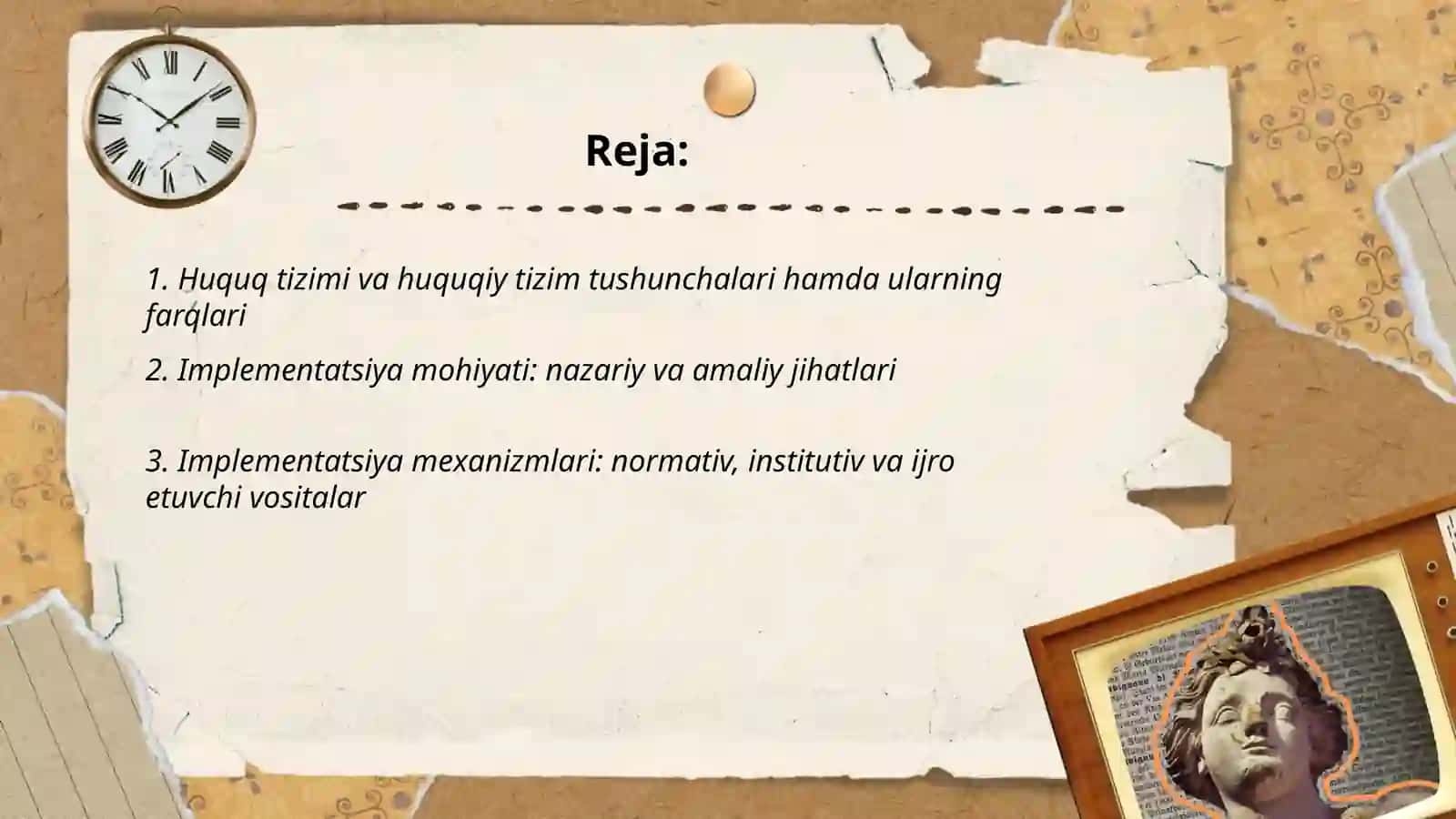 Huquq tizimi va huquqiy tizim. implementatsiya 2