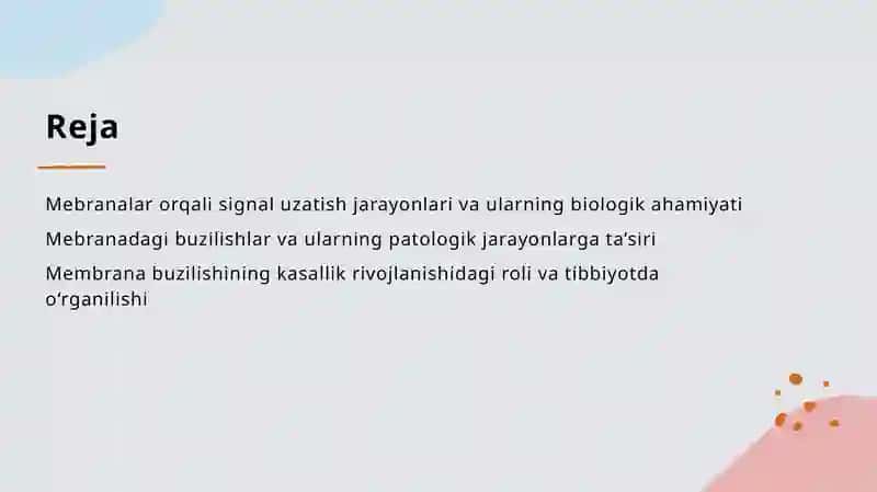 Mebranalar buzilishi va patologik jarayonlari 2