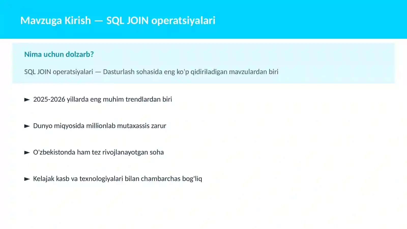 SQL JOIN operatsiyalari 2