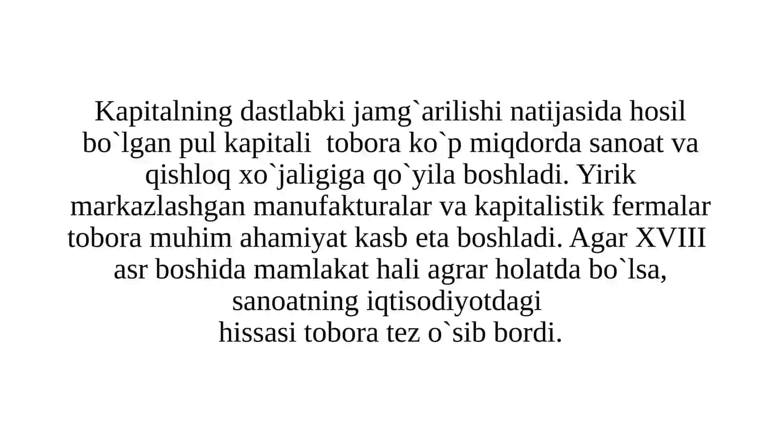 Kapitalning dastlabki jamg`arilishi 2