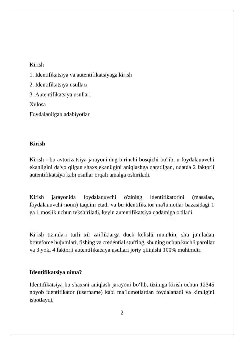 Identifikatsiya va autentifikatsiya 2