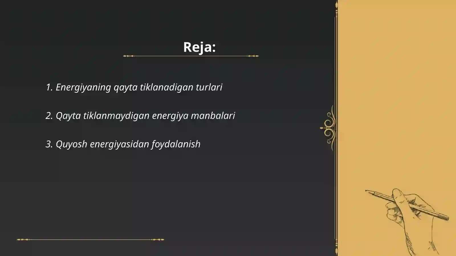 Energiya resurslarining turlari va ularning boshqarilishi 2