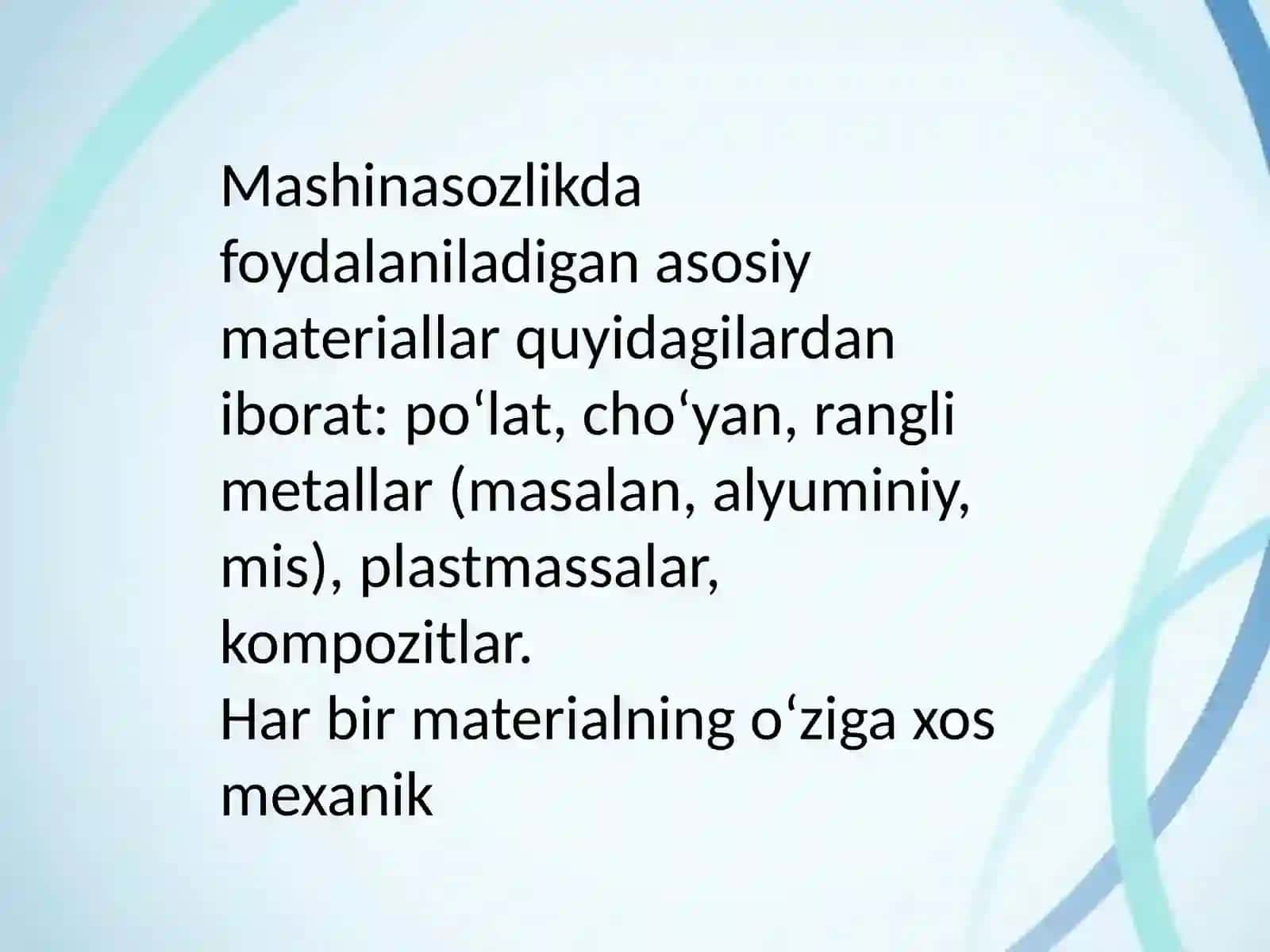 Mashinasozlik materiallarning strukturasi va xossasiga ta’sir qilish yo’llari 2