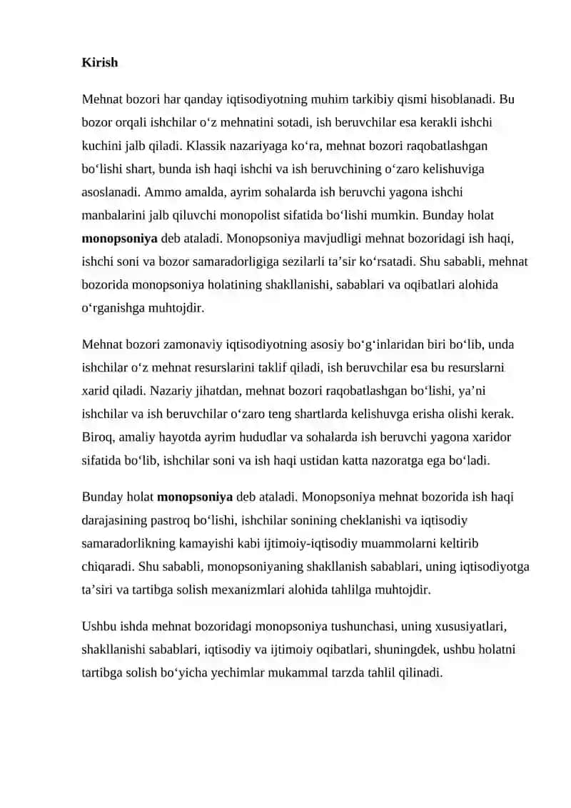 MEHNAT BOZORIDA MONOPSONIYA HOLATI 2