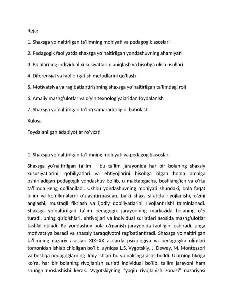 Shaxsga yo‘naltirilgan ta’limda pedagogik faoliyatga yondoshlarni amalga oshirish usullari 2
