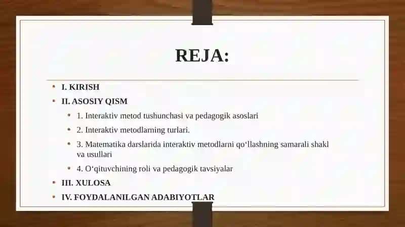 BOSHLANG’ICH SINF MATEMATIKA DARSLARIDA INTERAKTIV METODLARDAN FOYDALANISH 2