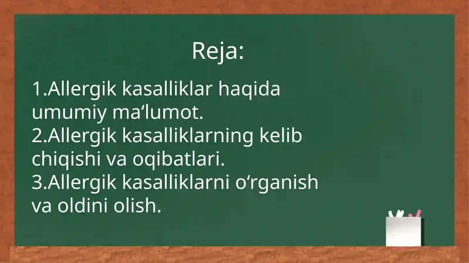 Allergik kasalliklar va uni oldini olish yo‘llari 2