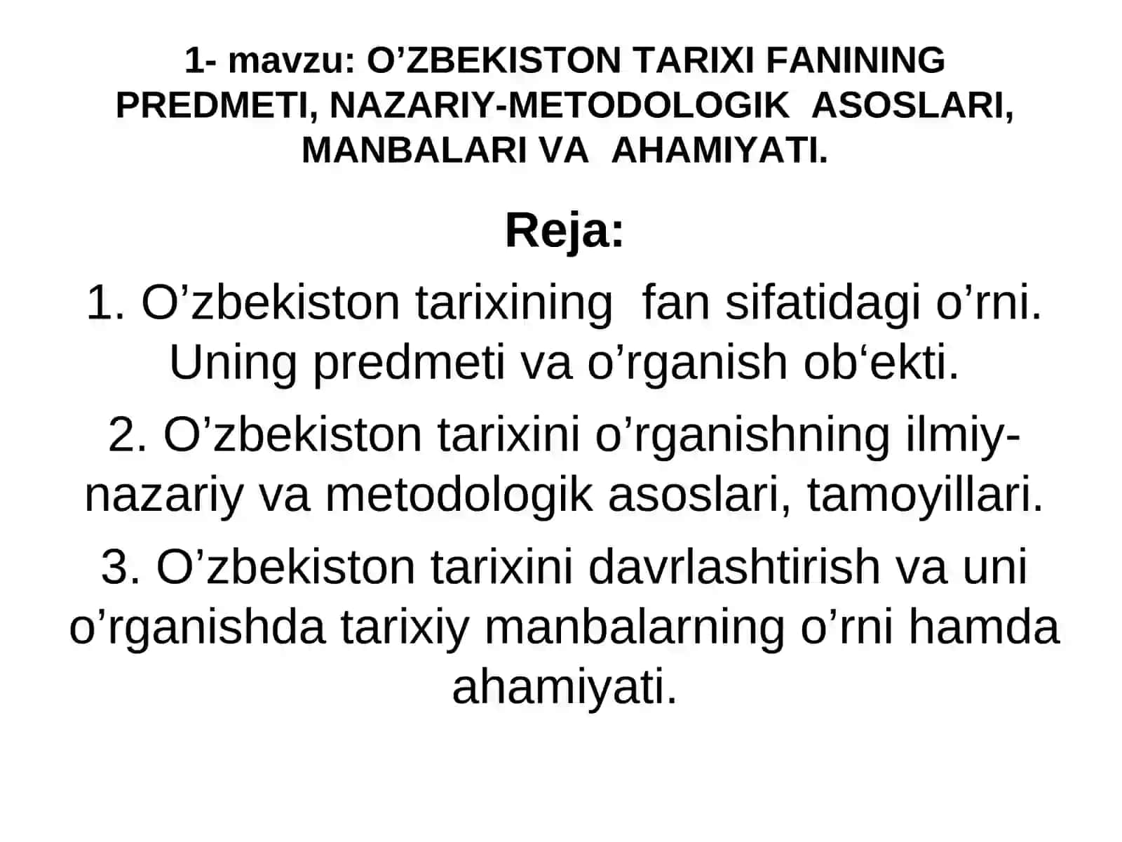 O'zbekiston Tarixi O'quv Qo'llanmalarini Tahlil Qilish 2