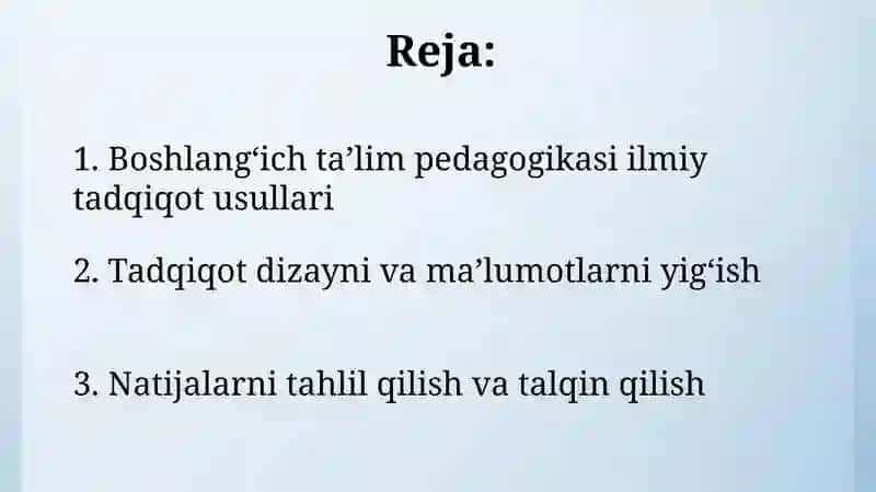 Boshlang'ich ta'lim pedagogikasining ilmiy tadqiqot metodlari 2