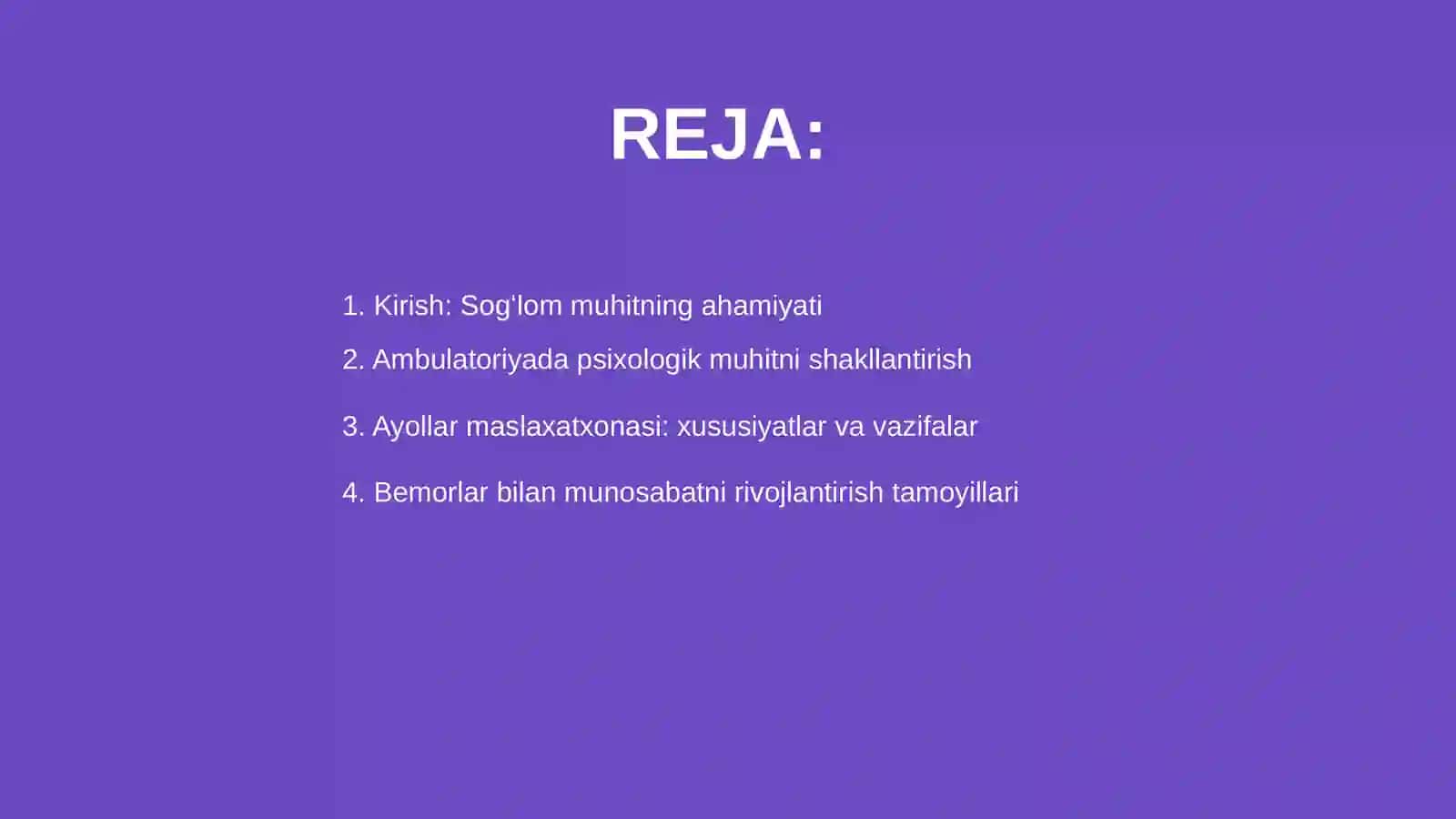 Ambulatoriyada sogʻlom muhit yaratish psixologiyasi 2