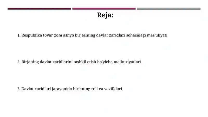 Respublika tovar-xom ashyo birjasining davlat xaridlari 2