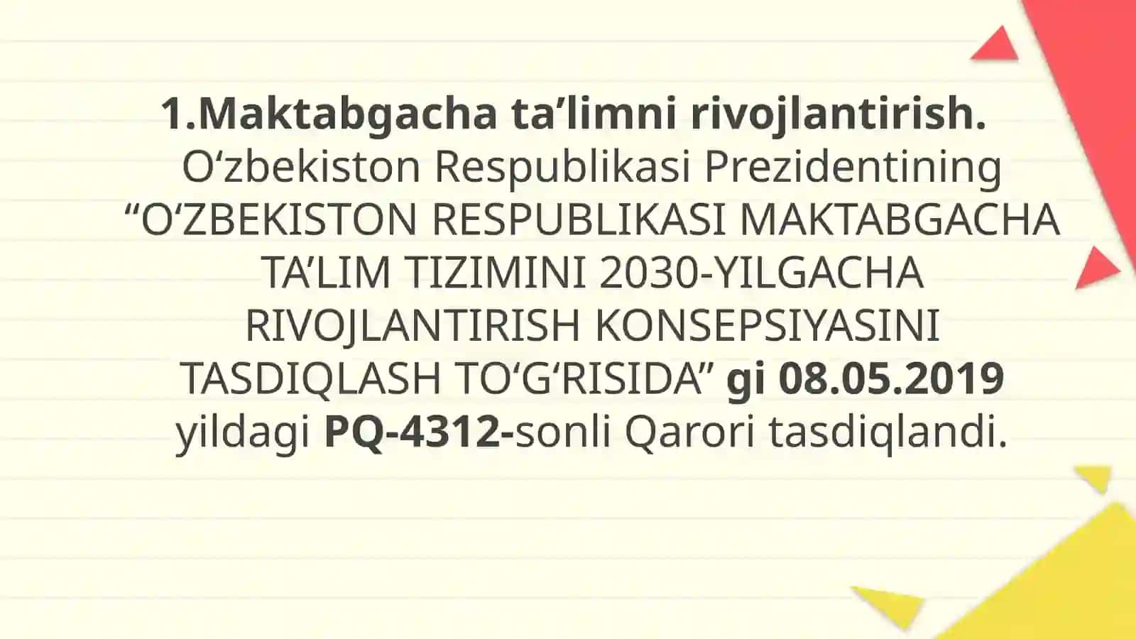 MAKTABGACHA TA’LIM TASHKILOTIDA TA’LIM – TARBIYA ISHLARI 2