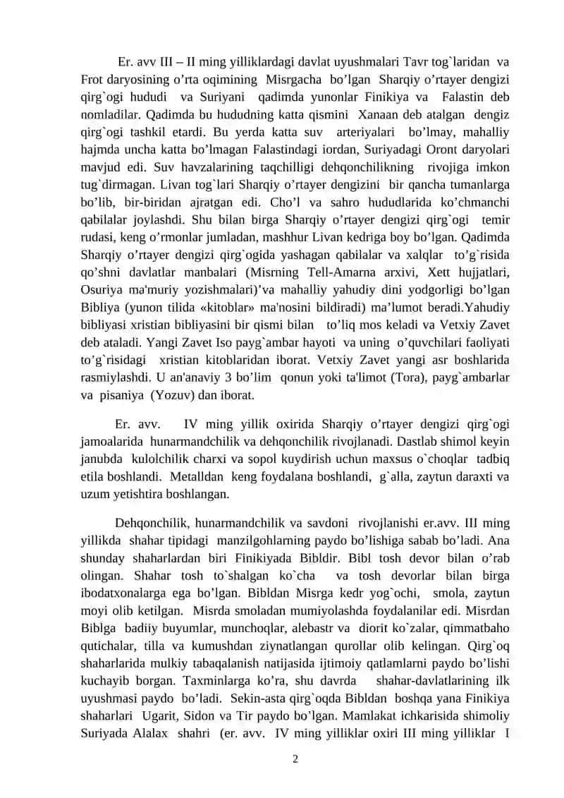 Qadimgi Sharqiy O'rta yer dengizi davlatlari 2
