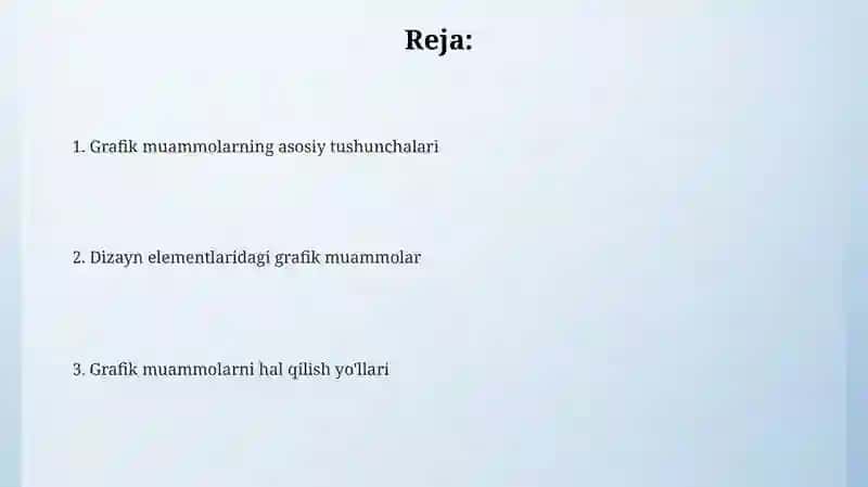 Grafik muammolar: Asosiy tushunchalar 2