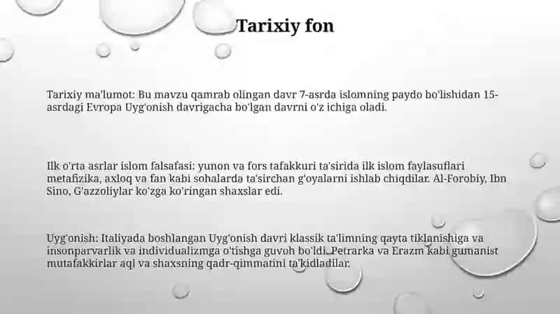 Ilk Oʻrta Asrlar Sharq Falsafasi Va UygʻOnish Davri 2