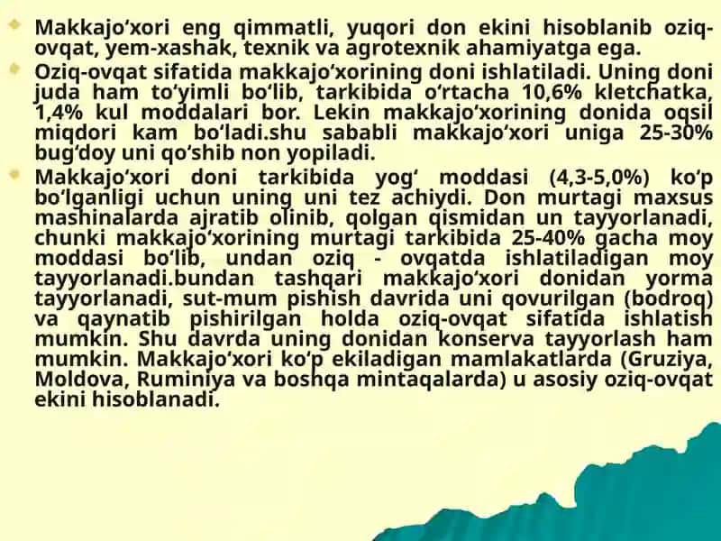 Makkajo‘xori ahamiyati, biologiyasi va yetishtirish texnologiyasi 2