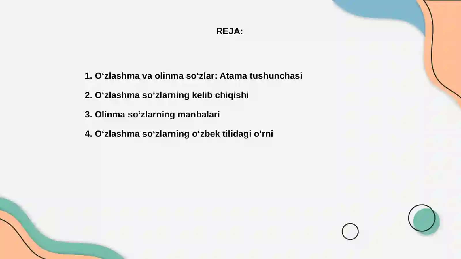 Oʻzlashma va olinma soʻzlarning oʻzbek tilidagi oʻrni 2