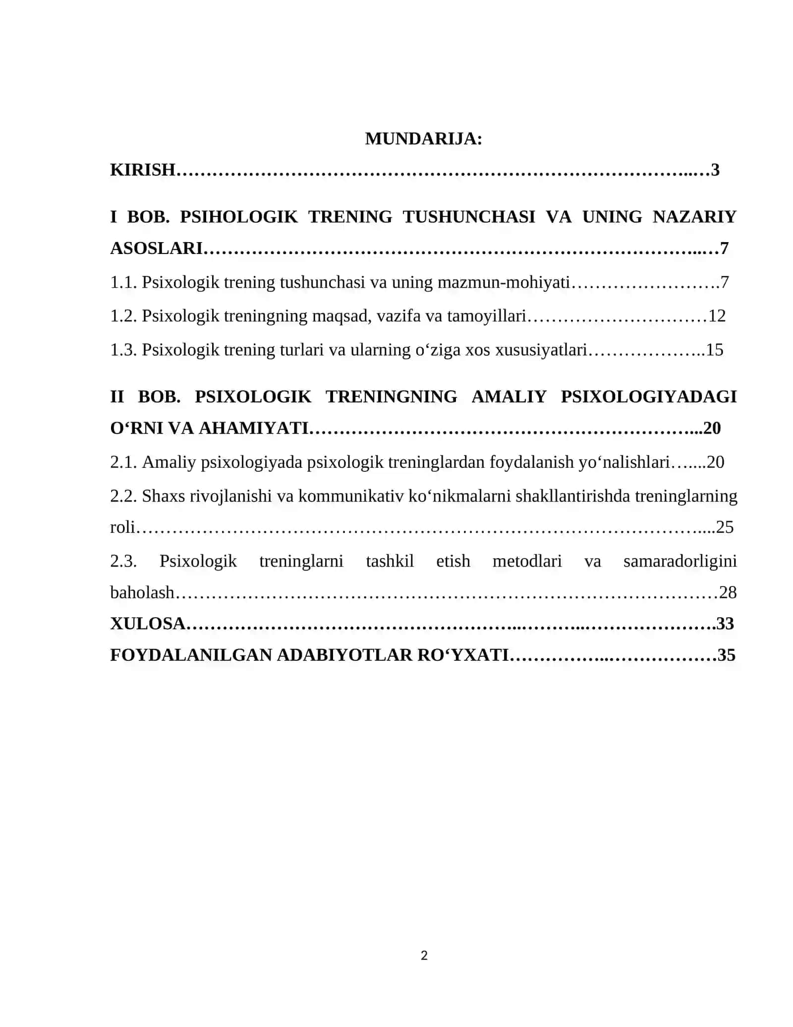 Psihologik trening tushunchasi va uning amaliy psihologiyadagi o’rni 2