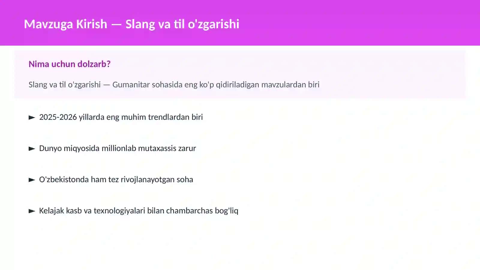 Slang va til o'zgarishi 2