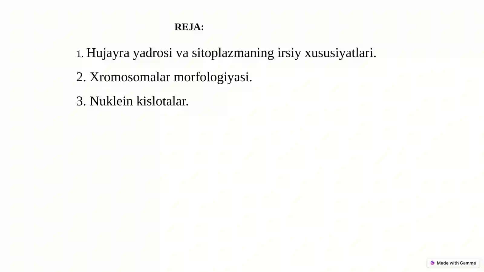 Irsiyatning sitologik va molekulyar asoslari 2