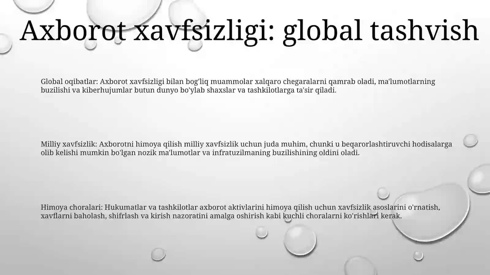 Davlatning Axborot Sohasidagi Xavfsizlikka Taxdidlarga Qarshi Chora Tadbirlari 2