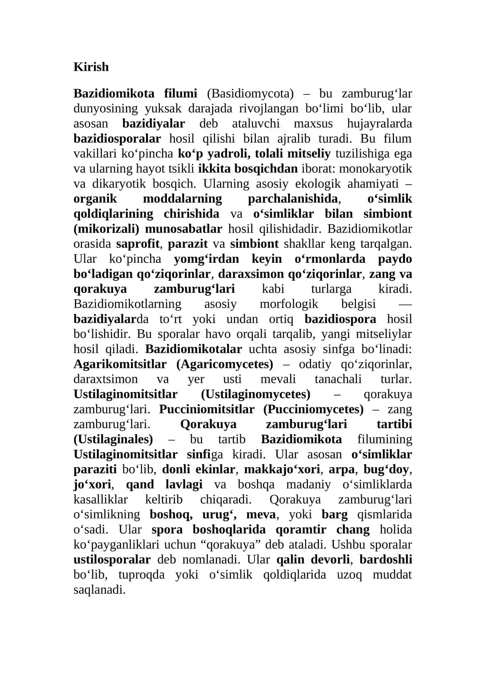 Bazidiomikota filumi, Qorakuya zamburug‘lari tartibining vakillari 2