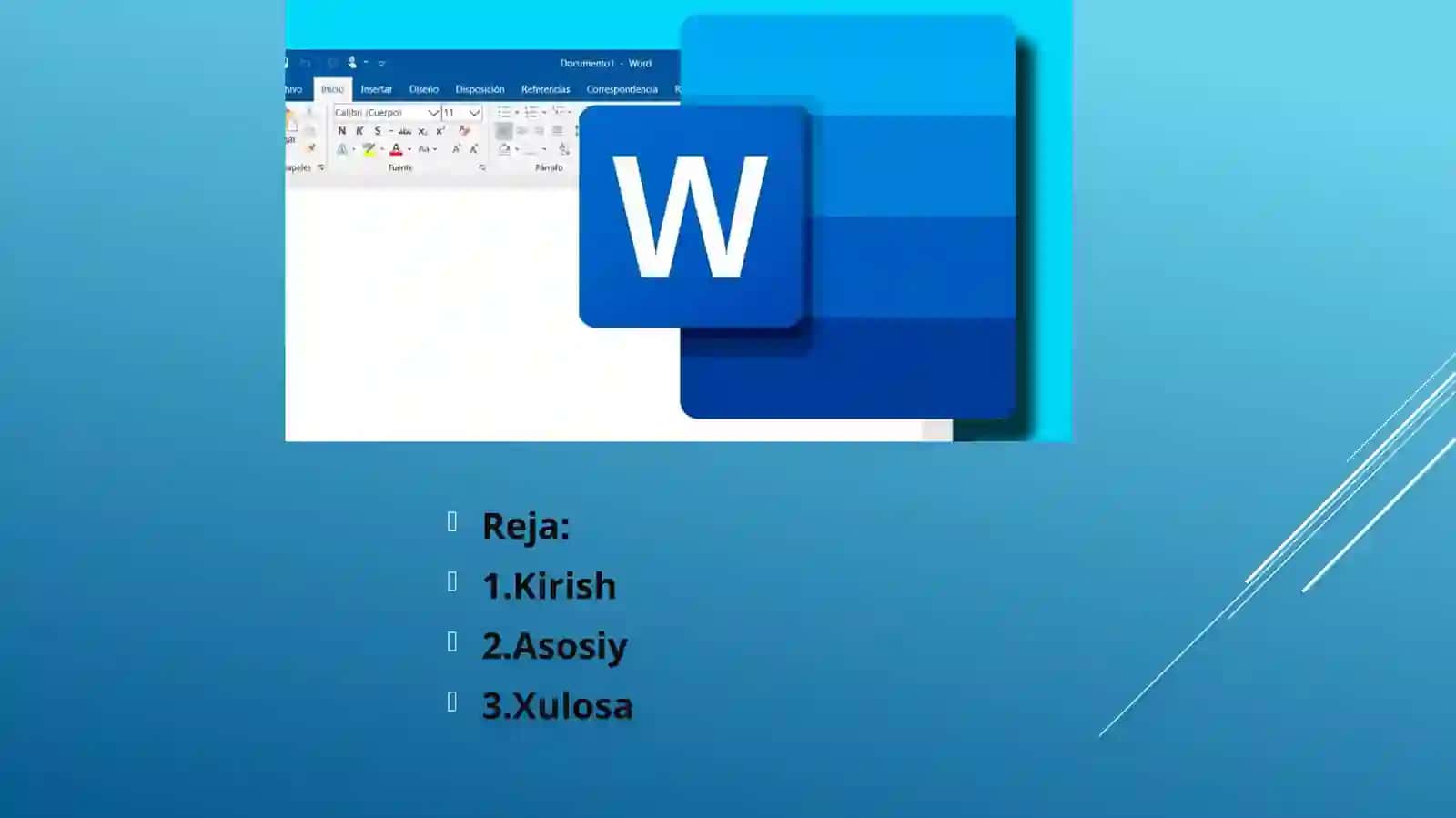 Wordmatnmuharririda“макет”menyusidanfoydalanish 2