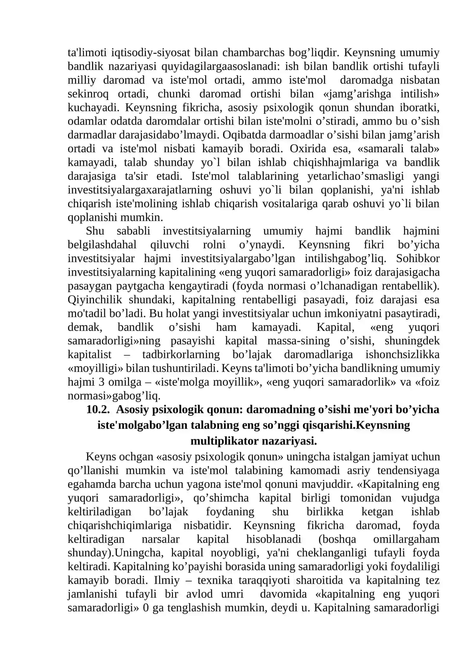 KEYNS TА’LIMOTI VА YАNGI KEYNSCHILIK 2