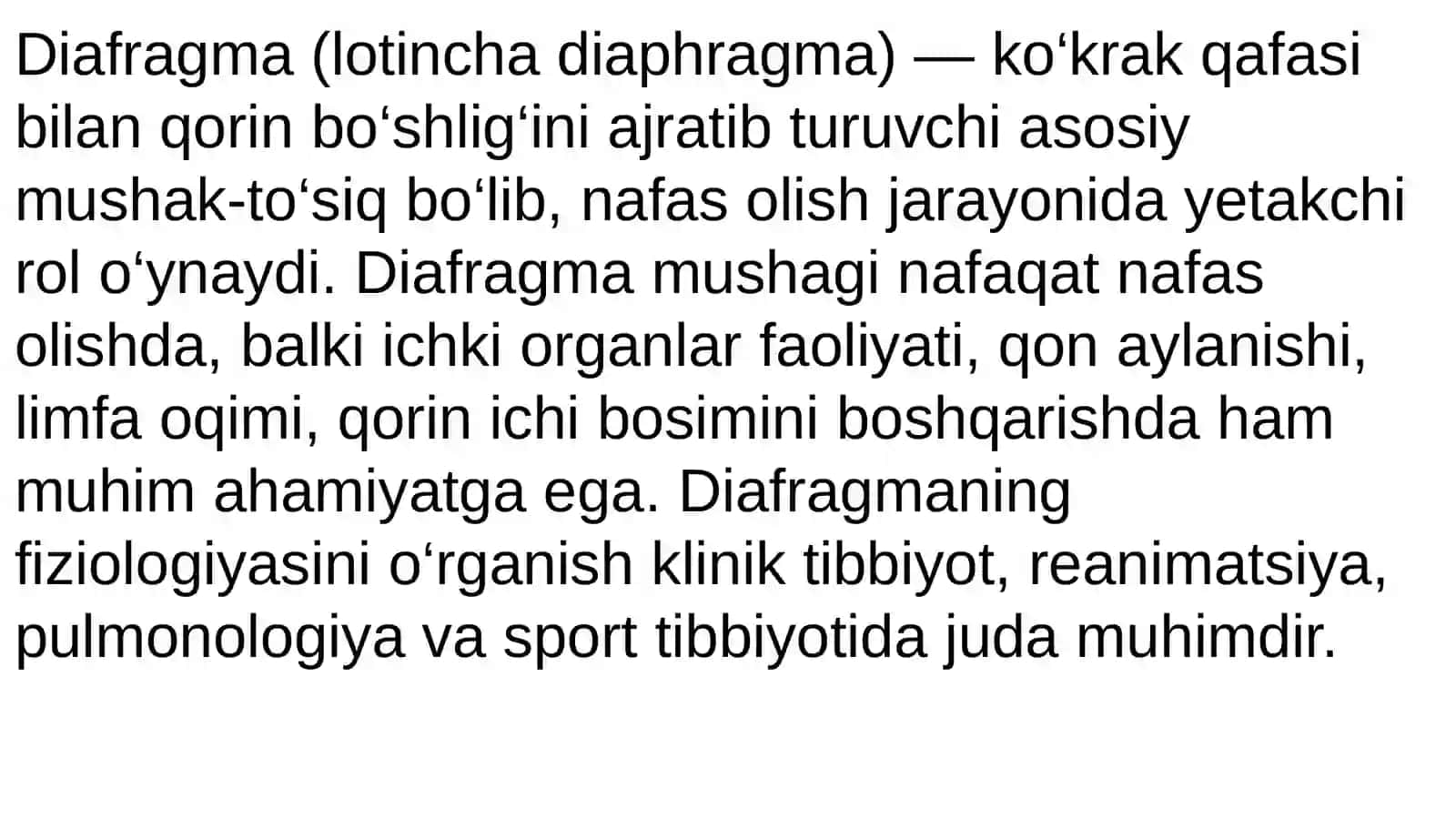 Diafragma mushaklar fiziologiyasi 2
