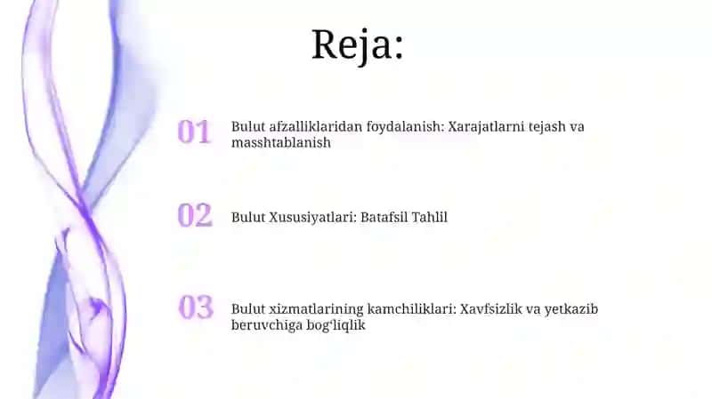 Bulutli texnologiyalarning xususyatlari afzalliklari va kamchiliklari 2