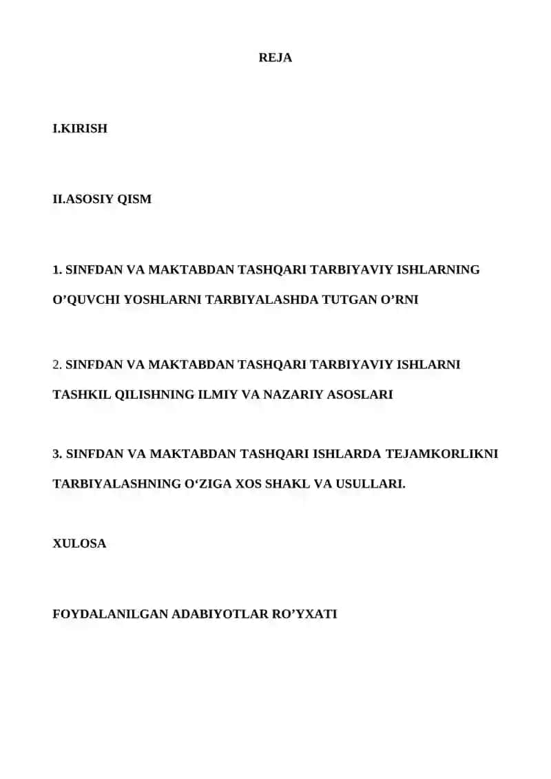 "Sinfdan va maktabdan tashqari ishlarda tejamkorlik tarbiyasi" 2
