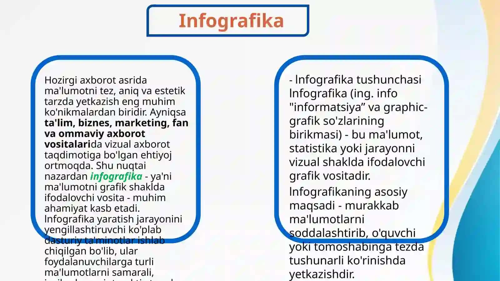 lnfografika yaratishga oid dasturiy ta’minotlar 2