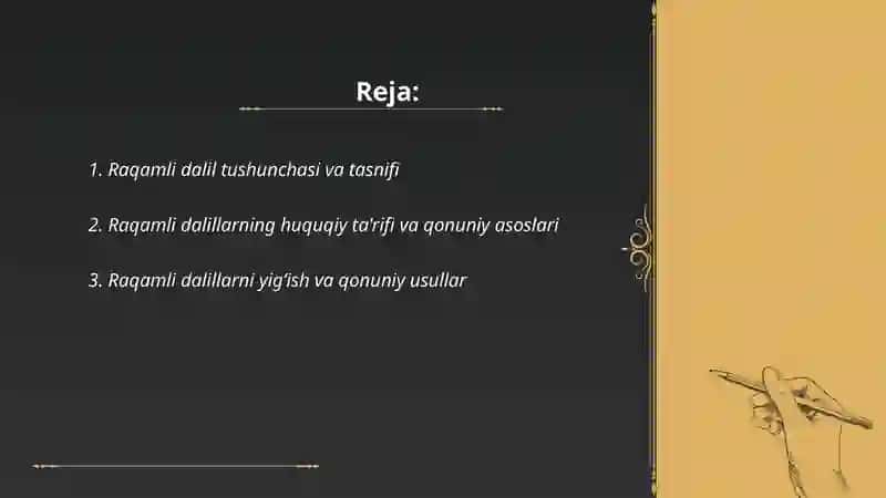 Raqamli Dalillarning Huquqiy Maqomi 2