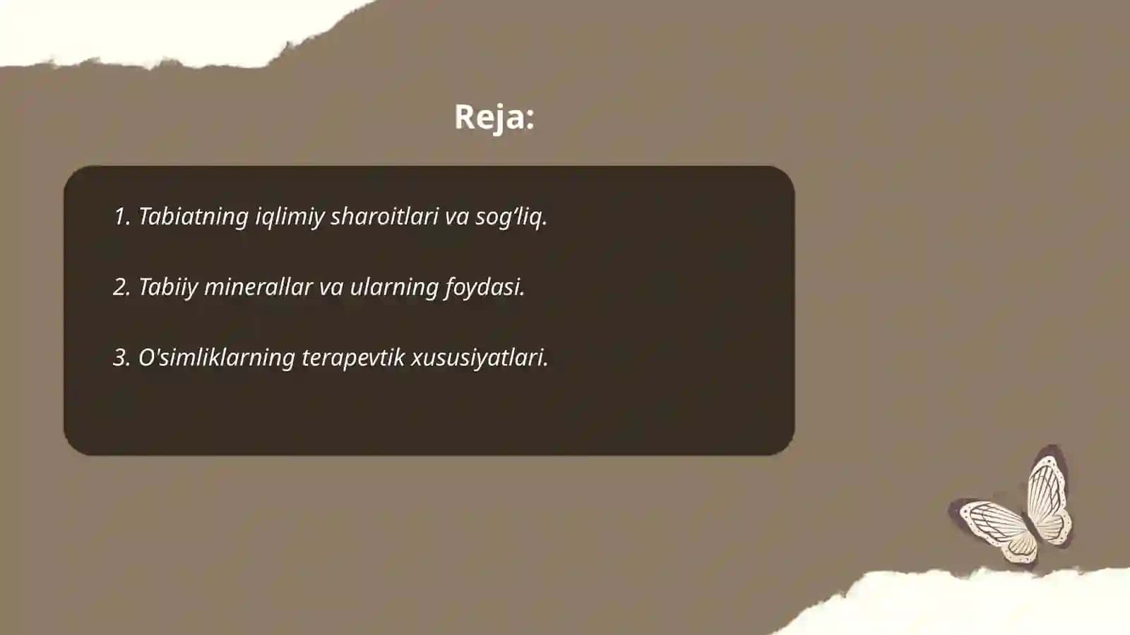 Tabiatning sogʻlomlashtiruvchi kuchlari va gigiyenik omillar 2
