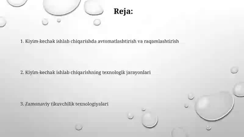 KIYIM ISHLAB CHIQARISHNING TEXNOLOGIK JARAYONLARI 2