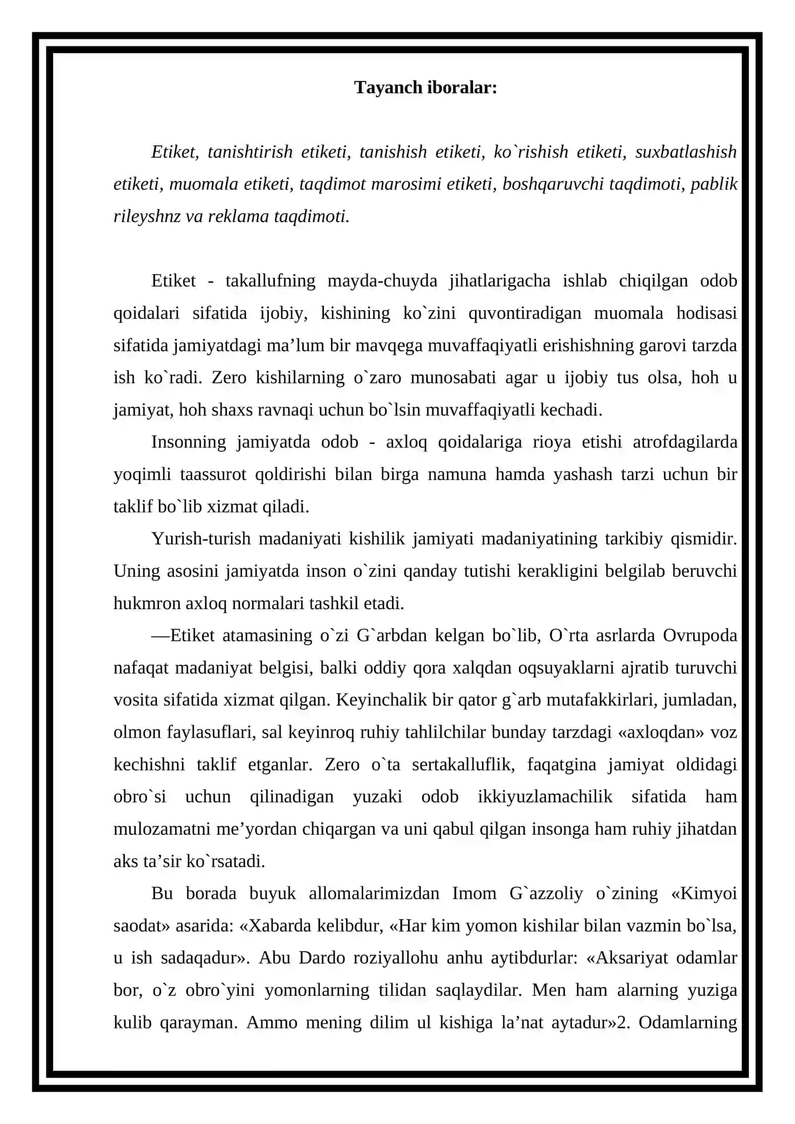 Davlat xizmatchisining etiketi 2